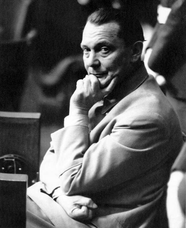 Portrait of Hermann Göring on trial at Nuremberg