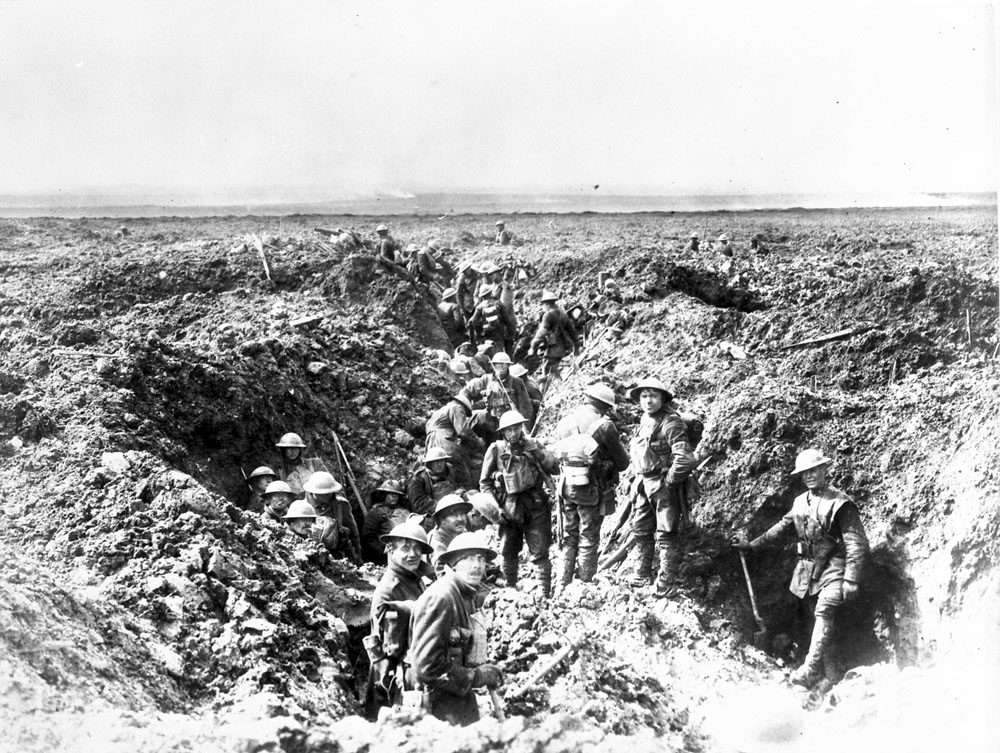 Canadian infantry at Vimy Ridge.