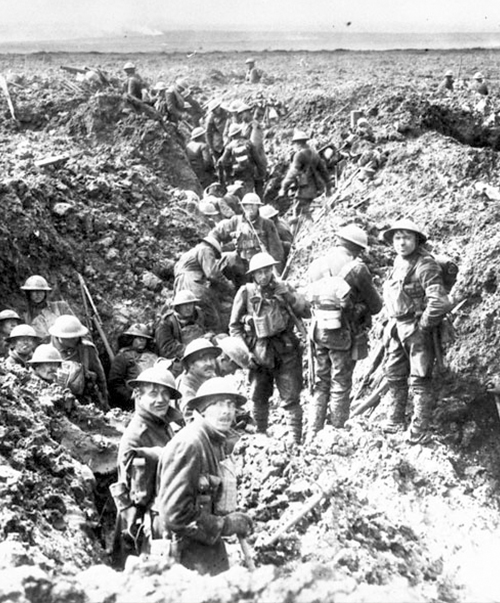 Canadian infantry at Vimy Ridge.